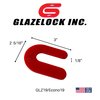 Glazelock 1/8" 3"L x 2 5/16"W 3/4" Slot, U-shaped Horseshoe Plastic Flat Shims Red 1000pc/box GLZ19